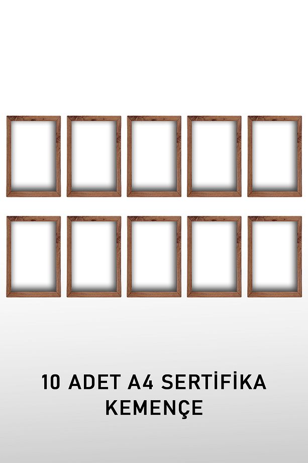 10 adet A4 Çerçeve Ahşap Pvcli 21x30 Sertifika Diploma ve Belge Için Çerçeve - 6