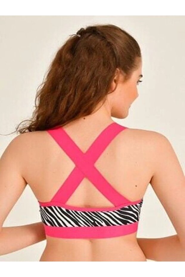 Kadın Pembe Desenli Micro Bustiyer - 2