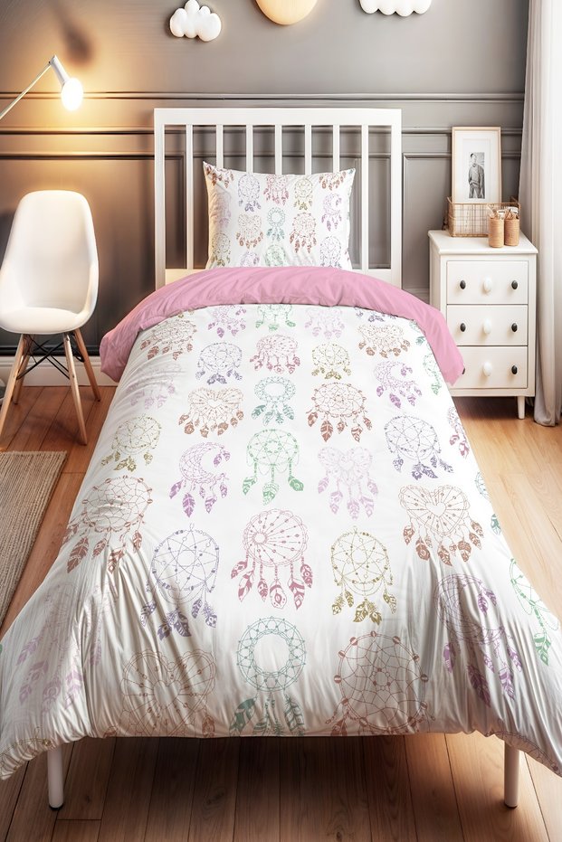 Multicolored Dream Catcher Patterned Single Baby Kids Bedding Set