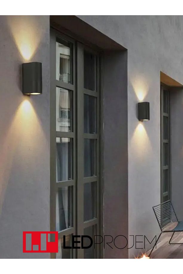 Çift Yönlü Iç Ve Dış Mekan (Bahçe, Salon, Balkon ,Teras) Duvar Apliği (ampuller Hariç) Siyah Aplik - 3