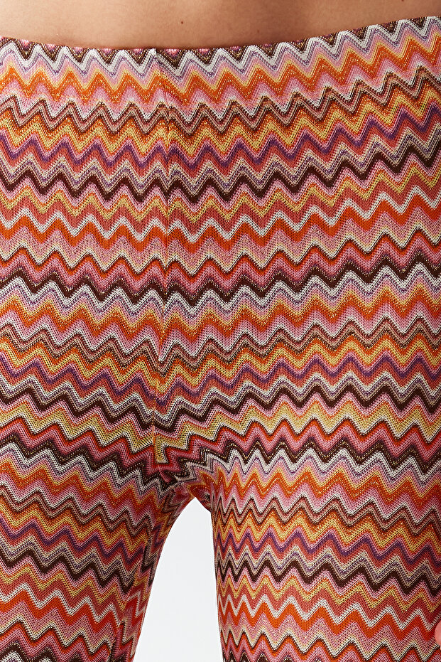 Geometrik Desenli Örme Plaj Pantolon TBESS24PL00000 - 6