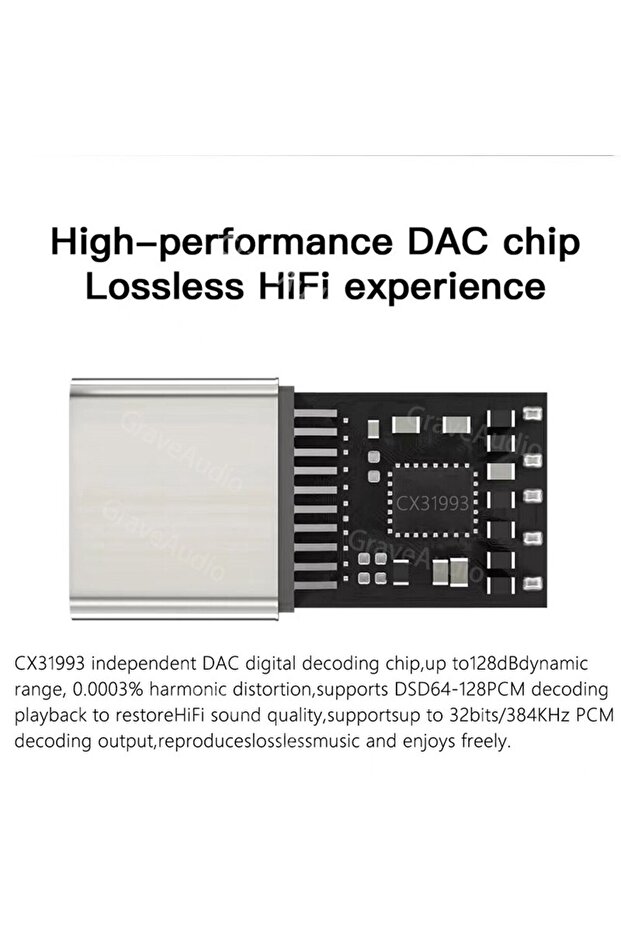 GraveAudio DA06 CX31993 HiFi USB DAC Mini Amplifier for 3.5mm Headphones Aluminum Body - 5