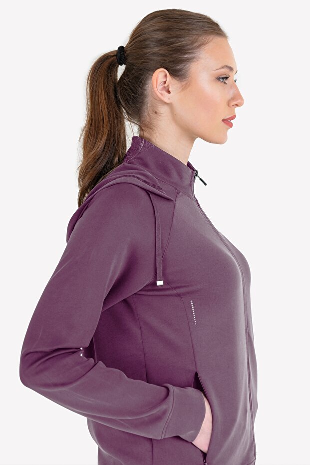 Kadın Fermuarlı Kapüşonlu Sweatshirt 23n-2109 - 6