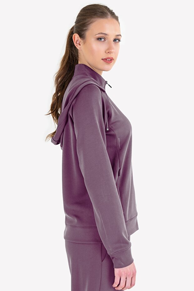 Kadın Fermuarlı Kapüşonlu Sweatshirt 23n-2109 - 2