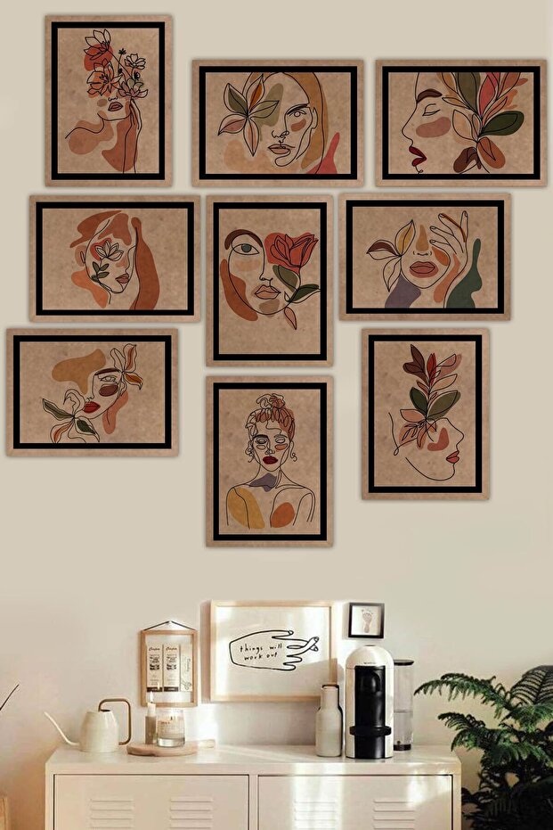 طقم طاولة MDF خام مكون من 9 قطع