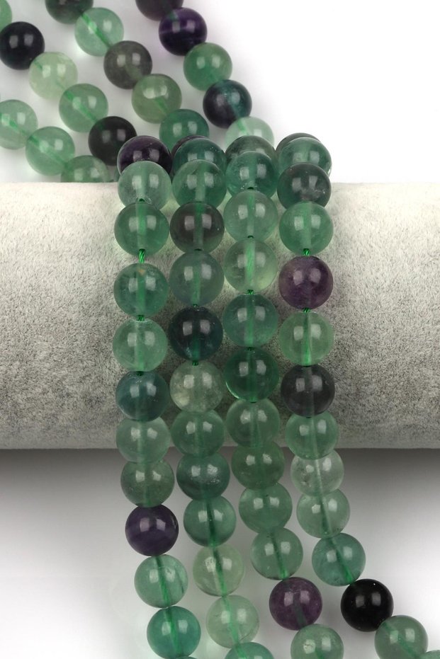 Fluorite Natural Stone String 10 mm Sphere Cut
