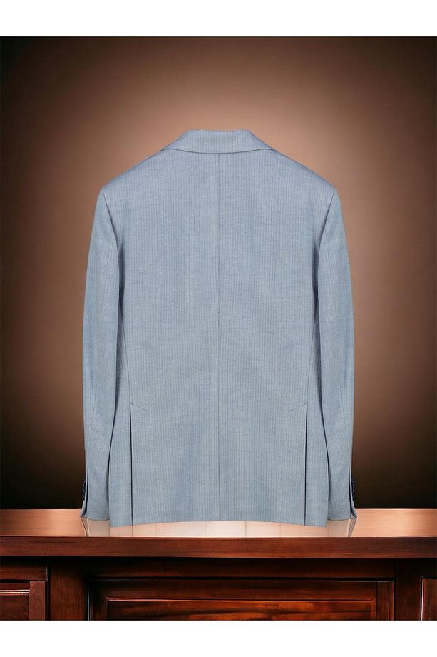 İnterview Sarar Matteo Mono Yaka Slim Fit Açık Mavi Takım Elbise - 5
