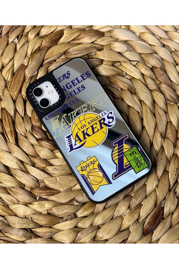 iPhone 11 (6.1 Inch) Compatible Casefity Mirrored Case La Lakers Patterned Premium Cover