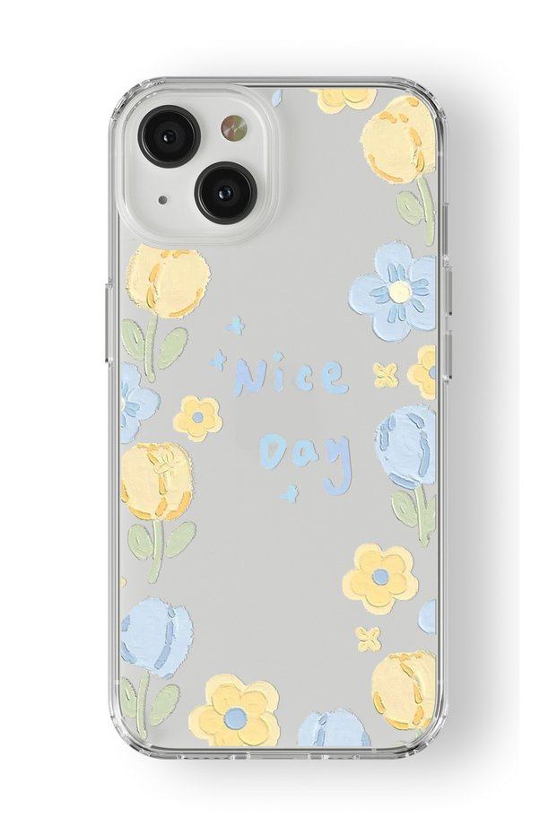Nice Day Design Printed Transparent Case Compatible with iPhone 15 Plus