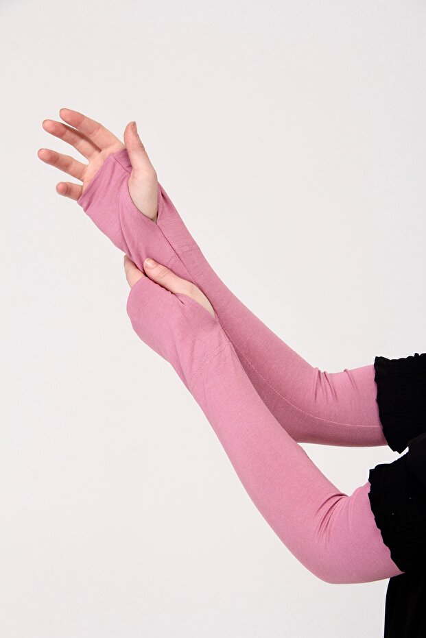 Finger Snap 45cm Lycra Combed Cotton Sleeve 1 Pair Pink