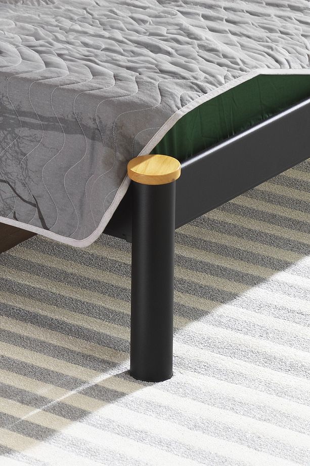 Lulis Tek Kişilik Ferforje Metal Karyola 90x200 Siyah (AHŞAP LATALI) - 4