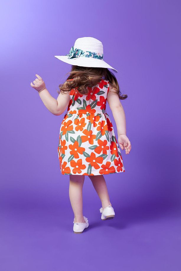 Kız Bebek Desenli Kolsuz Elbise A0165a523sm - 3