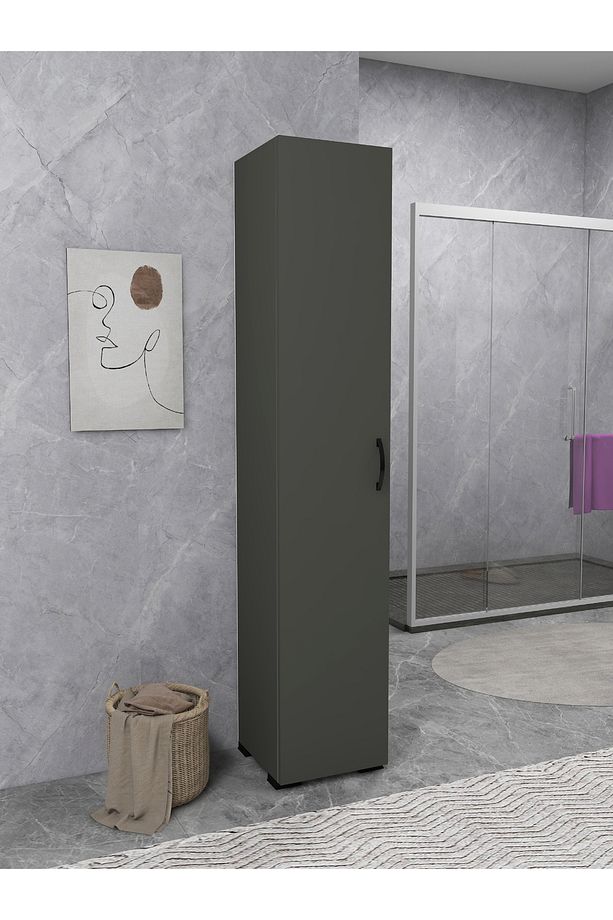 Irmak Mobilya Tek Kapaklı 5 Raflı Çok Amaçlı Banyo Mutfak Kiler Dolabı Tek Kapılı Dolap - 1