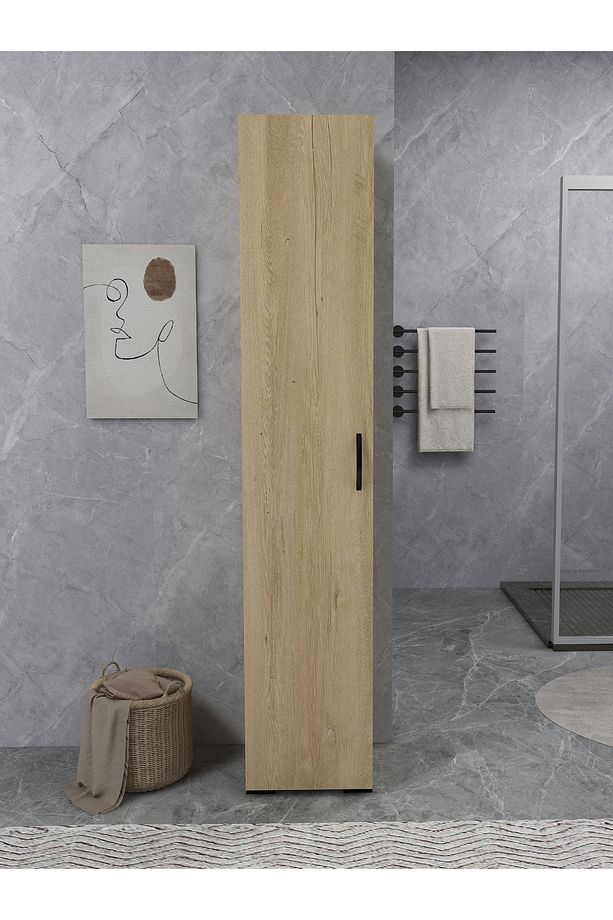 Irmak Mobilya Tek Kapaklı 5 Raflı Safir Renkli Çok Amaçlı Banyo Mutfak Kiler Dolabı Tek Kapılı Dolap - 5