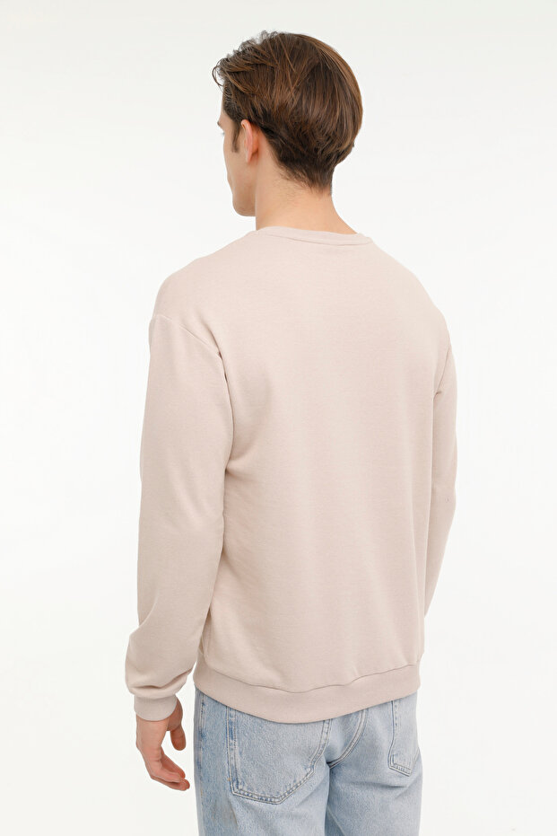 MR RJN90 BSC C SW 4FX Bej Erkek Sweatshirt - 2