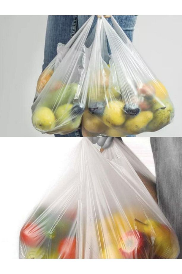 Beyaz Poşet 150 Adetli 1. Kalite Büyük Boy Orijinal Hışır Atlet Poşet Market Manav Poşeti Çöp Poşeti - 2
