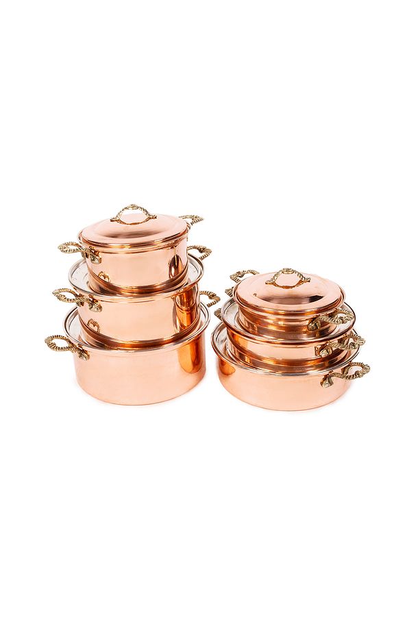 New Copper Bakır Tencere Seti - 4