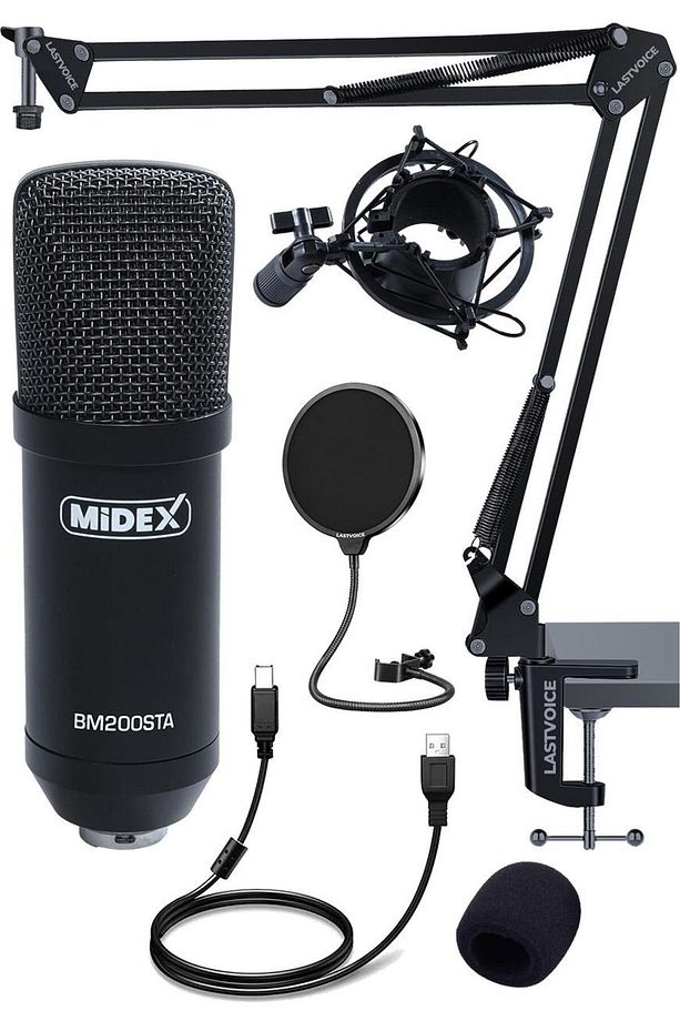 BM-200STA USB Kardioid Condenser Stüdyo USB Mikrofon Seti - 2