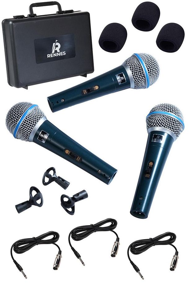 RCM-3X Kablolu Dinamik Mikrofon Seti 3'lü Avantaj Paket - 4