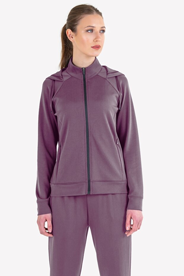 Kadın Fermuarlı Kapüşonlu Sweatshirt 23n-2109 - 1