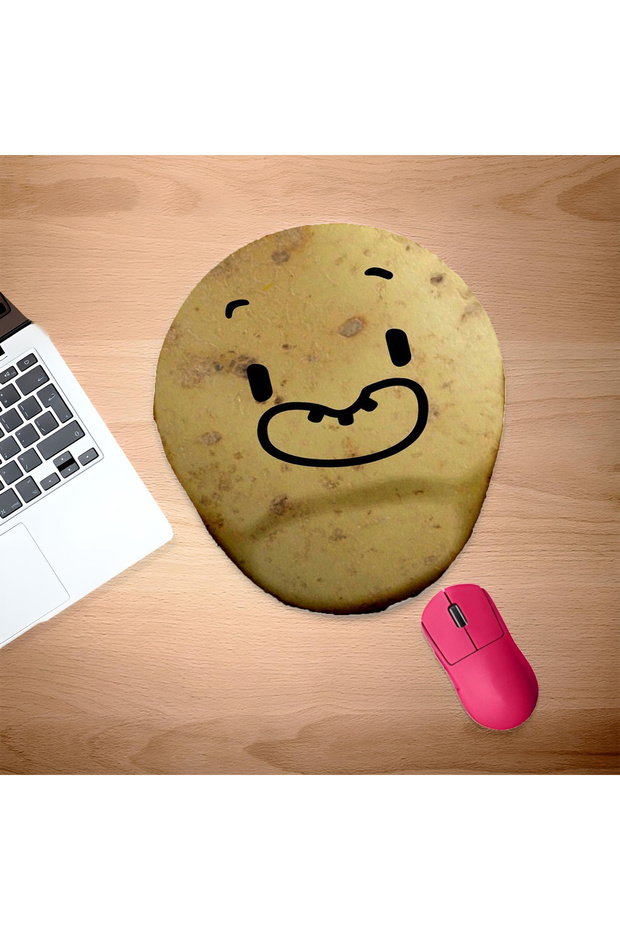 Smiling Potato Pattern Wrist Support Mouse Pad - 1