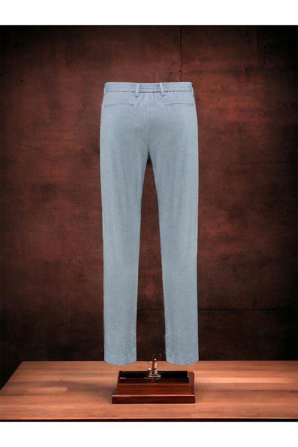 İnterview Sarar Matteo Mono Yaka Slim Fit Açık Mavi Takım Elbise - 4