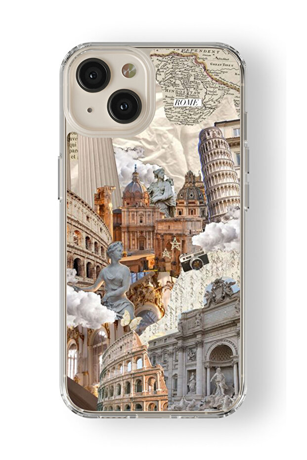 حافظة شفافة مطبوعة بتصميم روماني متوافقة مع هاتف آيفون 13 - 1