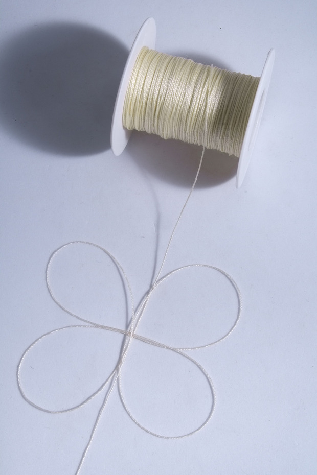 0.5 mm 100 Meters Polyester Rosary String Cream Color Polyester String
