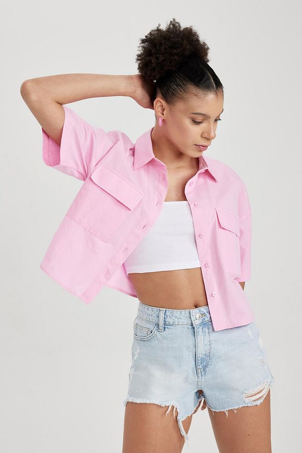 Coool Oversize Fit Kısa Kollu 100 Pamuk Gömlek X9682az23sm - 1