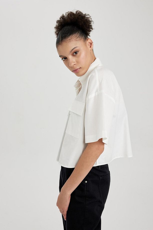 Coool Oversize Fit Kısa Kollu %100 Pamuk Gömlek X9682az23sm - 8
