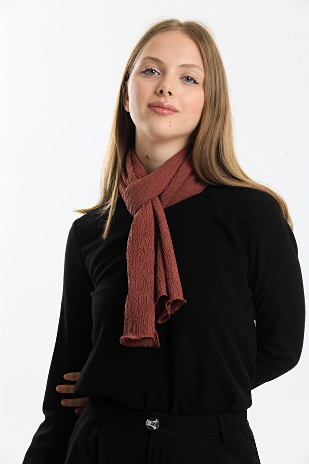 Soft Cazz Scarf (Average 42x150 Cm - Narrow Size, Not Shawl!!! )Dark Rose Dried