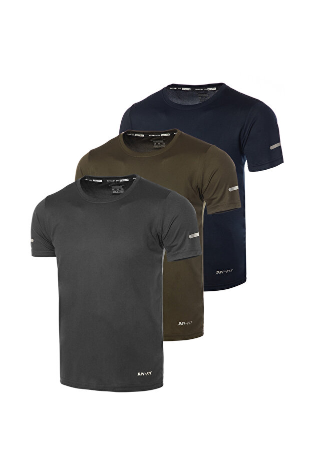 Ghassy Co. Men's 3-Pack Dry Fit Athletic Moisture-wicking Daily T-shirt