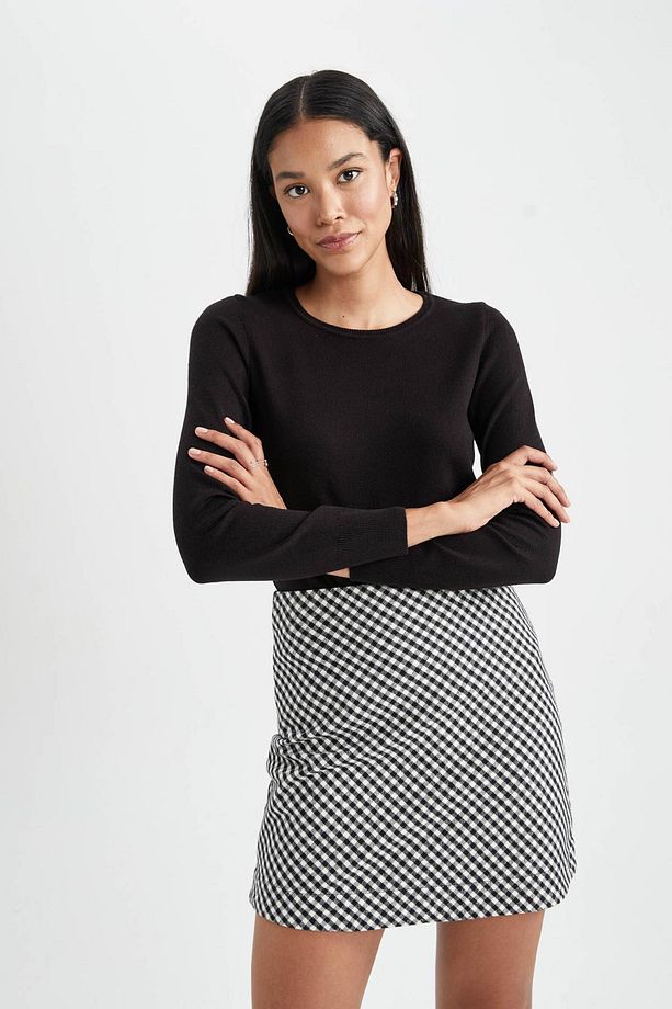 Regular Fit Bisiklet Yaka Yumuşak Dokulu Basic Düz Triko Kazak F7091az23wn - 3