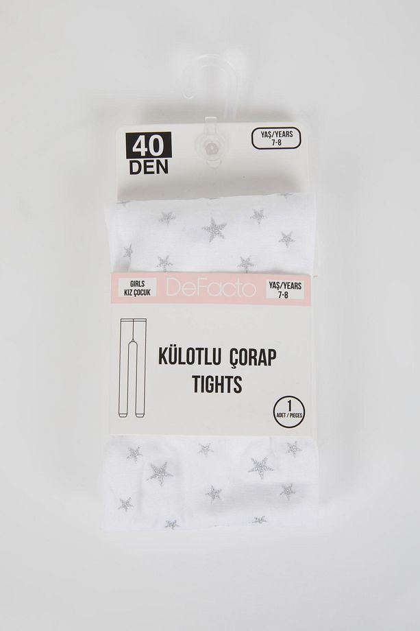 Kız Çocuk Yıldız Desenli Külotlu Çorap Z8767a6ns - 1
