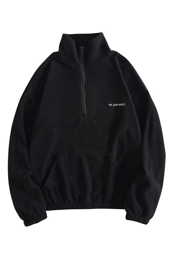 Ghassy Co. Women's Kangaroo Pocket Zippered Fleece Sweatshirt