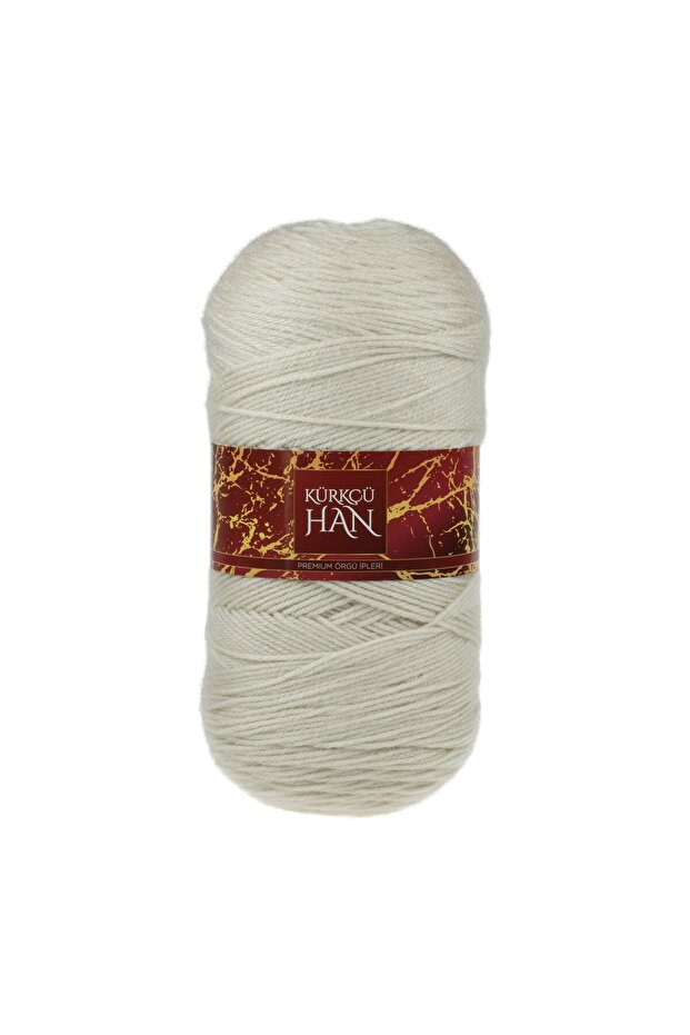 Kürkçü Han Premium 390gr 624m El Örgü İpi Fil Dişi