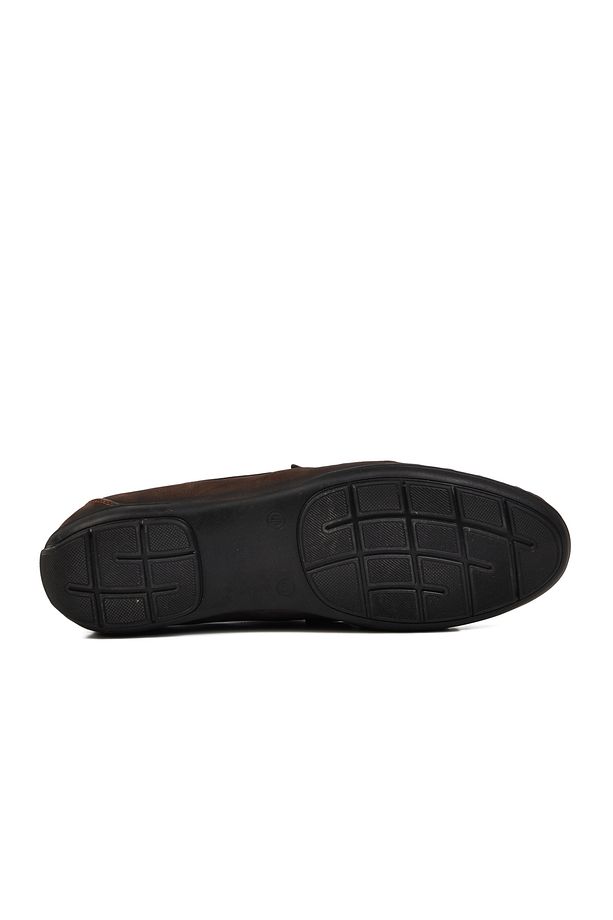 D7218 Kahve Nubuk Hakiki Deri Erkek Loafer Ayakkabı - 5