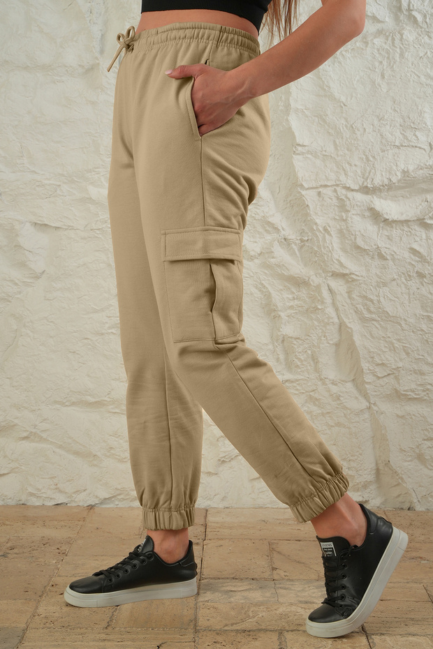 Women's High Waist Cargo Pocket Jogger Sweatpants