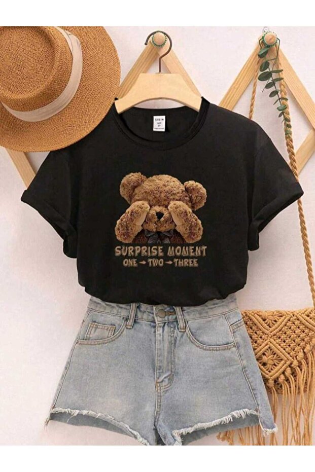 STYLE-X BEAR PRINTED CYCLING NECK 100% COTTON CHILDREN'S T-SHIRT