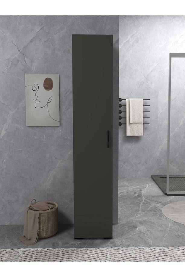 Irmak Mobilya Tek Kapaklı 5 Raflı Çok Amaçlı Banyo Mutfak Kiler Dolabı Tek Kapılı Dolap - 3