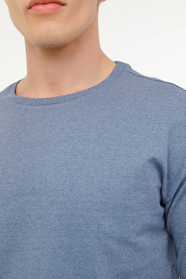 MR RJN90 BSC C SW 4FX A INDIGO Erkek Sweatshirt - 4