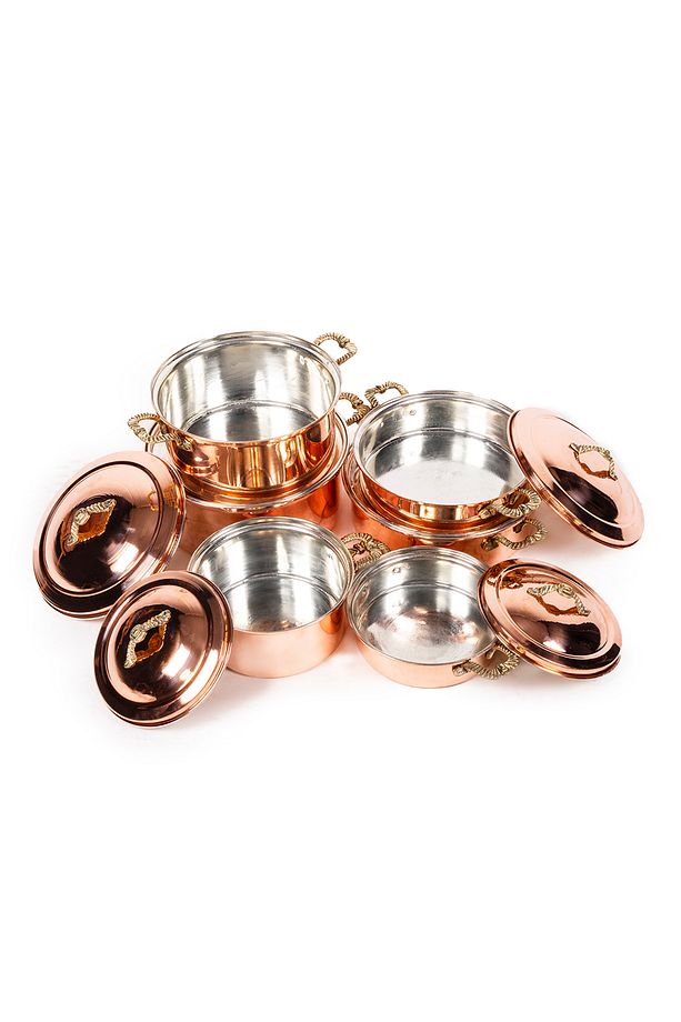 New Copper Bakır Tencere Seti - 2