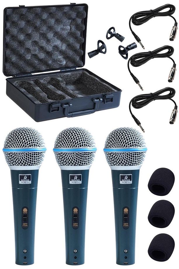 RCM-3X Kablolu Dinamik Mikrofon Seti 3'lü Avantaj Paket - 3