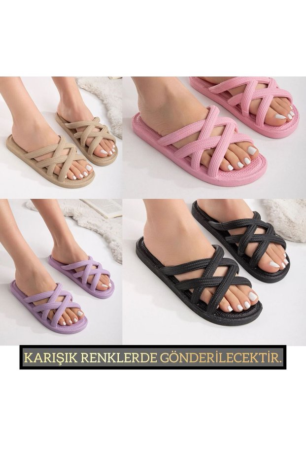 3-Piece Women's Non-Slip Street Beach Bathroom Summer Casual Slippers