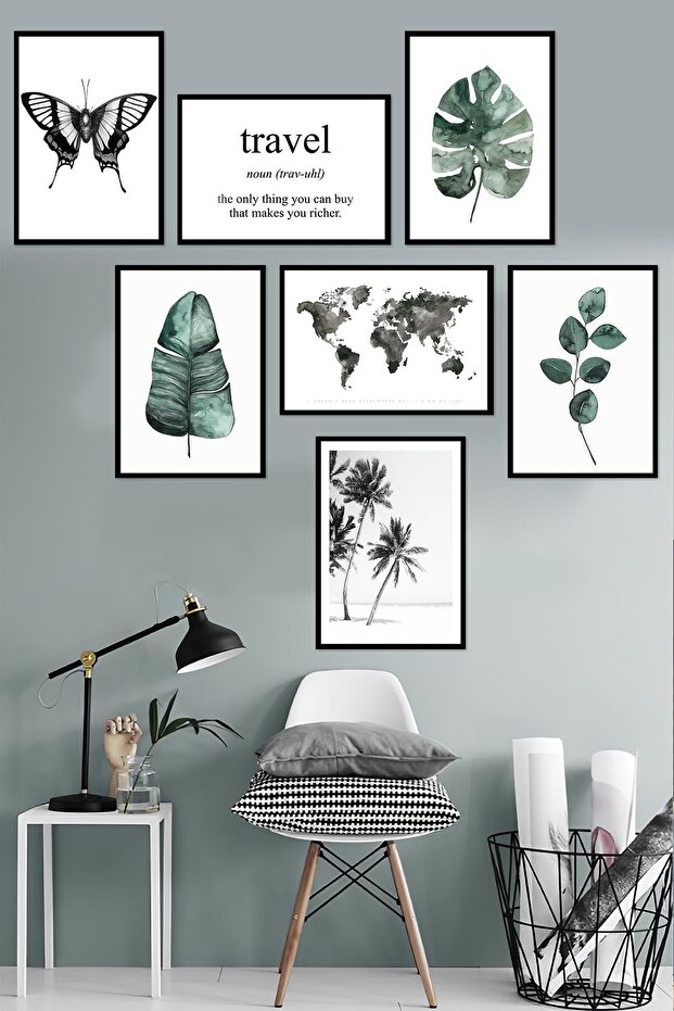 7 Piece Frame Look Mdf Table Set