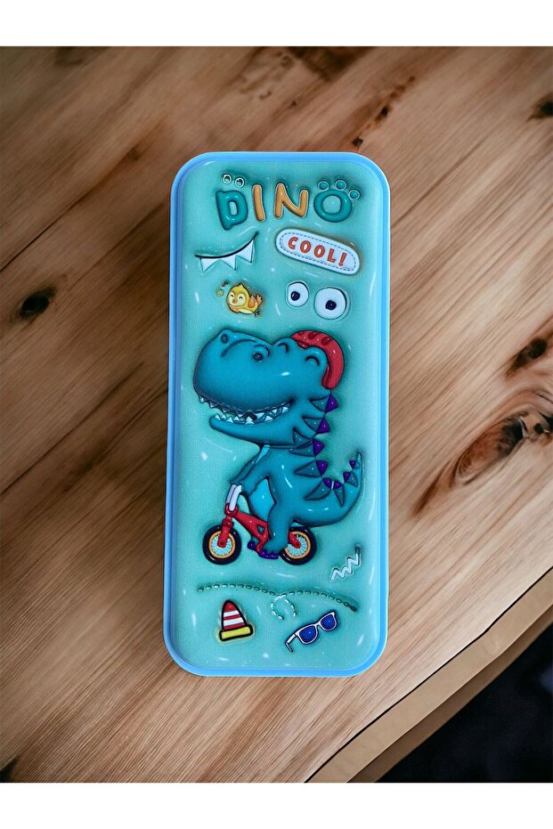 DINO PENCIL BOX 3 SIZES LOOKING HARD COVER