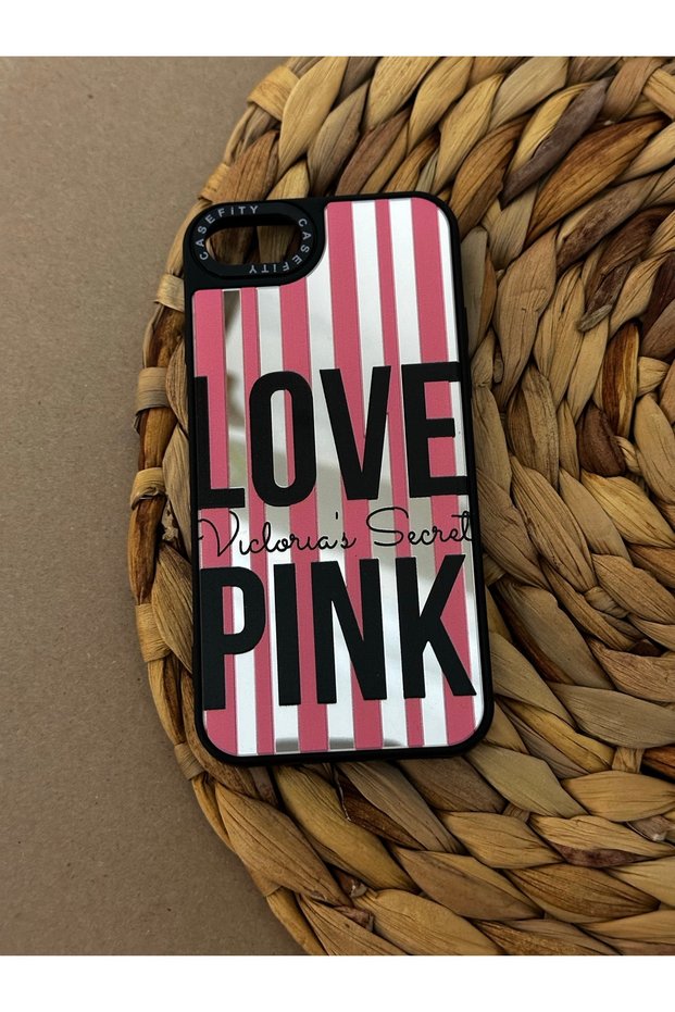 iPhone 7 Plus and 8 Plus (5.5 Inch) Compatible Casefity Mirrored Case Victoria’S Secret Love Pink Pattern