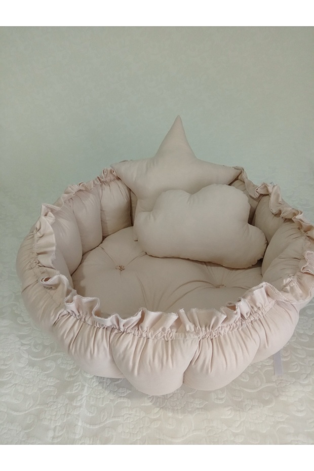 Yuvarlak Babynest yıldız yastık bulut yastık Puset örtüsü Puset minderi - 3