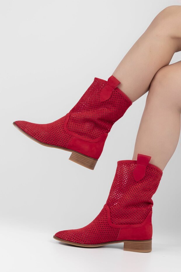 Alex Short Summer Boots - Red