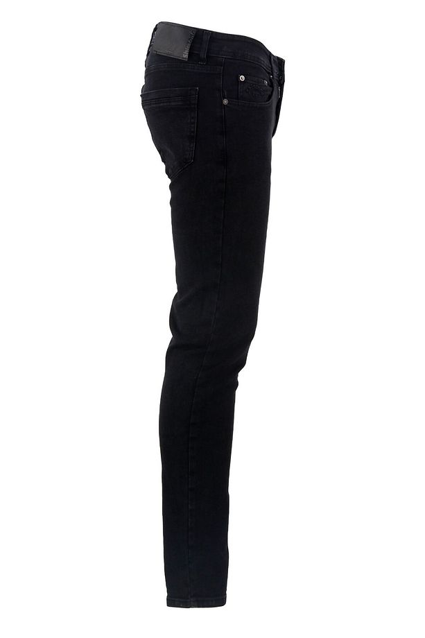 Erkek Likralı Örme Siyah Kot Pantolon - 3